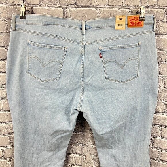 New Levi's Classic Straight Stretch Blue Jeans Womens Plus Size 24W M - Picture 3 of 10